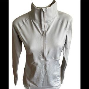 Hind Quarter Zip Top - S gray , polyester spandex